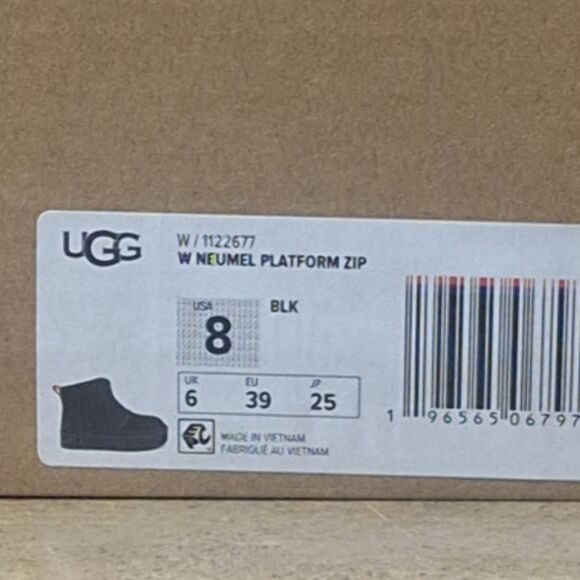 UGG Women's Neumel Platform Black Suede Zip Boots Size 7 NIB - Picture 3 of 15